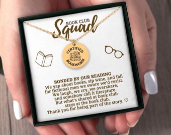 Certified Bookworm Necklace | Bookish Gifts | Personalized Gift for Book Club Squad