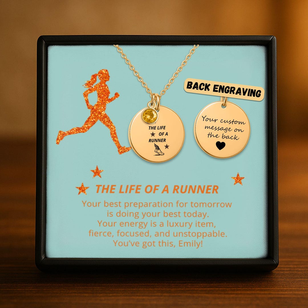 The Life of a Runner, Personnalized Run Necklace, Custom Running ...