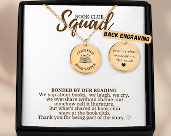 Cerfified Book Yapper  Necklace Book Club Gifts Personalized Gift For Book Club, Bookish Gifts, Book Club Squad