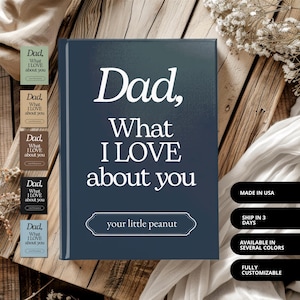 Papá, lo que me gusta de ti – Diario personalizado – Regalo del Día del Padre – Cuaderno de recuerdos para el hijo de papá – Idea de regalo para papá