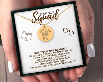 Bookworm Necklace Book Club Gifts Personalized Gift For Book Club, Bookish Gifts, Book Club Squad