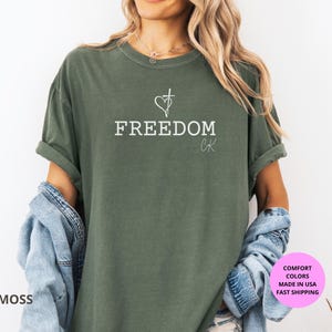 Freedom Christian Shirt Comfort Colors®, Faith T-shirt, Tribute to Charlie K, Bible Verse Tee, Religious Gift, God Family Country Shirt image 8