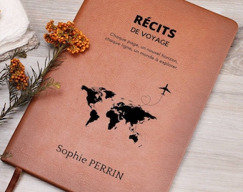Historias de viajes - cuaderno de viaje para llenar - diario de cuero vegano - regalo único para ella