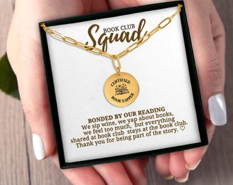 Cerfified Book Yapper Necklace Book Club Gifts Personalized Gift For Book Club, Bookish Gifts, Book Club Squad
