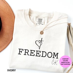 Freedom Christian Shirt Comfort Colors®, Faith T-shirt, Tribute to Charlie K, Bible Verse Tee, Religious Gift, God Family Country Shirt image 5