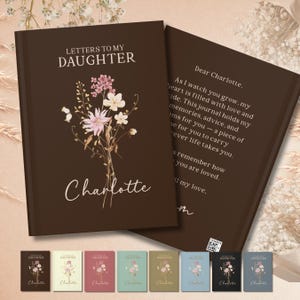 Cuaderno “Cartas a Mi Hija” – Cuaderno Personalizado con Flores Silvestres – Diario “Mi Querida Hija” – Libro de Recuerdos de Nacimiento para Bebé
