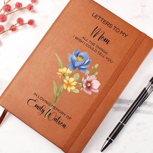 Loss of Mother Memorial Gift, Letters to My Mom in Heaven Notebook, Mom Loss Grief Journal, Sympathy Gift Personalized Notebook