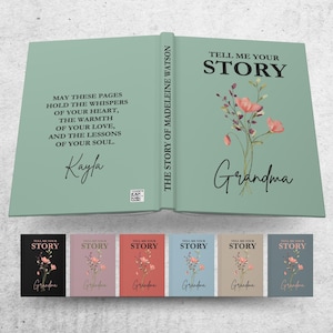Custom Legacy journal with a wild flower, Gift for Mom, Grandma, nana, tell me your story journal, Grandparents Gifts