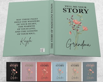 Custom Legacy journal with a wild flower, Gift for Mom, Grandma, nana, tell me your story journal, Grandparents Gifts
