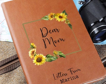 Diario personalizado para mamá - Regalo de cuero vegano para el Día de la Madre de parte de hija o hijo - Cuaderno Dear Mom