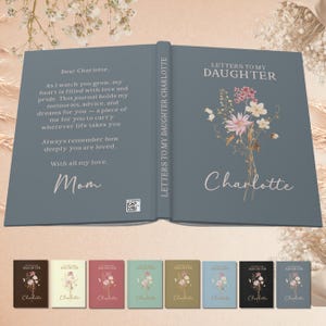 Cuaderno “Cartas a Mi Hija” – Cuaderno Personalizado con Flores Silvestres – Diario “Mi Querida Hija” – Libro de Recuerdos de Nacimiento para Bebé