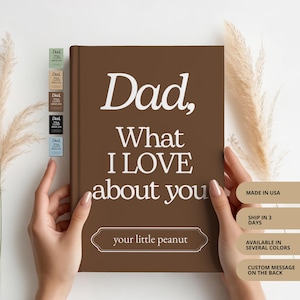 Papá, lo que me gusta de ti – Diario personalizado – Regalo del Día del Padre – Cuaderno de recuerdos para el hijo de papá – Idea de regalo para papá