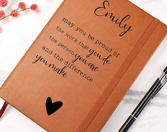 Personalized may you be proud Journal, Coworker Birthday Gift, employeer gifts, thank you notebook, Leader Gift, Mentor Appreciation Gift