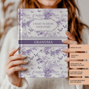 Custom Legacy journal, Gift for Mom, Grandma, Nana, tell me your story journal, Grandparents Gifts, Personalized Toile de Jouy Notebook