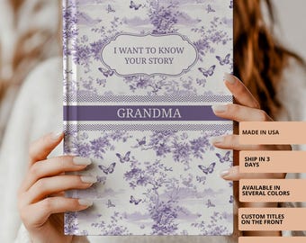 Custom Legacy journal, Gift for Mom, Grandma, Nana, tell me your story journal, Grandparents Gifts, Personalized Toile de Jouy Notebook