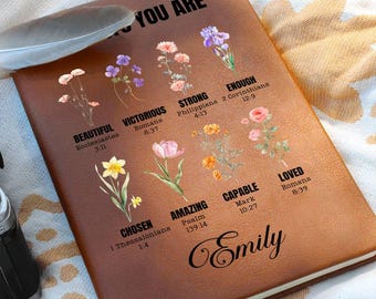 Personalized Prayer Journal for Women - Custom Positive Affirmations Journal - God Says You Are - Christian Gift - Religious Gift for Girls