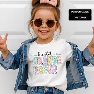 pregnancy announcement, future big sister t-shirt, big sister t-shirt, pregnancy announcement gift, personalized children&#39;s t-shirt, future sister