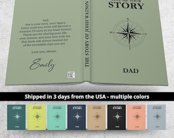Custom Legacy Journal, Dad's Story: A Blank Lined Journal with 150 Guided Prompts in Word - Father's Day Gift, Christmas or Birthday Gift