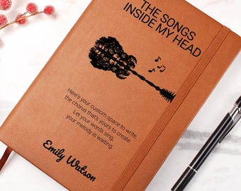 Personalized Lyric Journal Custom Songwriters Notebook Musician Song Diary Lyrical Writer Journal Writing Music Notebook Songwriting Journal