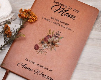 Loss Of Mother Gift | Personalized Leather Memorial Journal | Mom Sympathy Gift | Letters To Mom In Heaven | Mom Memorial Gift