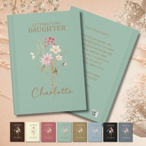 Cuaderno “Cartas a Mi Hija” – Cuaderno Personalizado con Flores Silvestres – Diario “Mi Querida Hija” – Libro de Recuerdos de Nacimiento para Bebé