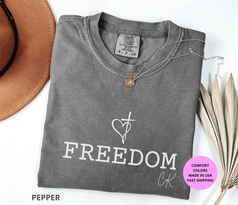 Freedom Christian Shirt Comfort Colors®, Faith T-shirt, Tribute to Charlie K, Bible Verse Tee, Religious Gift, God Family Country Shirt image 3