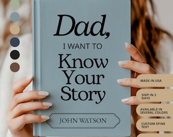 Custom Legacy Journal, Dad's Story: A Blank Lined Journal with 150 Guided Prompts in Word - Father's Day Gift, Christmas or Birthday Gift
