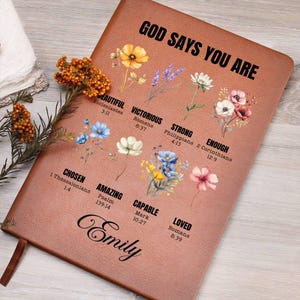 Gepersonaliseerd gebedsdagboek voor vrouwen - gepersonaliseerd dagboek voor positieve bevestigingen - God zegt dat je het bent - christelijk geschenk
