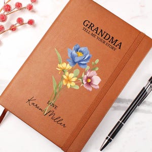 GrandMa Tell Me your Story - Personalized Legacy Journal - Preserve Your Life Story - Memory Keepsake for Grandparents, Nana, Grandma
