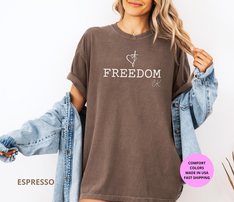 Freedom Christian Shirt Comfort Colors®, Faith T-shirt, Tribute to Charlie K, Bible Verse Tee, Religious Gift, God Family Country Shirt image 7