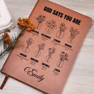 Personalized Prayer Journal for Women - Custom Positive Affirmations Journal - God Says You Are - Christian Gift - Religious Gift for Girls
