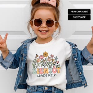 pregnancy announcement, future big sister t-shirt, big sister t-shirt, pregnancy announcement gift, personalized children&#39;s t-shirt, future sister