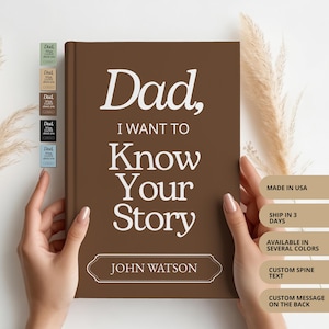 Diario de herencia para papá | Cuaderno de líneas duras con indicaciones guiadas y cubierta mate