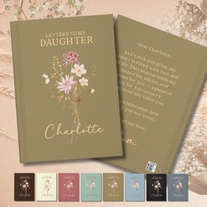 Cuaderno “Cartas a Mi Hija” – Cuaderno Personalizado con Flores Silvestres – Diario “Mi Querida Hija” – Libro de Recuerdos de Nacimiento para Bebé