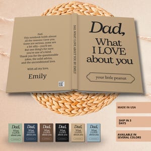 Papá, lo que me gusta de ti – Diario personalizado – Regalo del Día del Padre – Cuaderno de recuerdos para el hijo de papá – Idea de regalo para papá