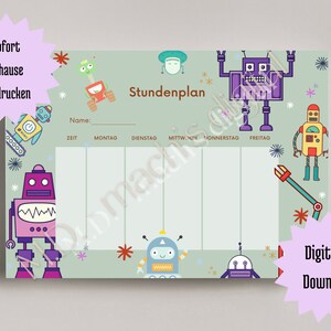 DinA4 digital timetable to print out yourself / school / planner / enrollment / gift