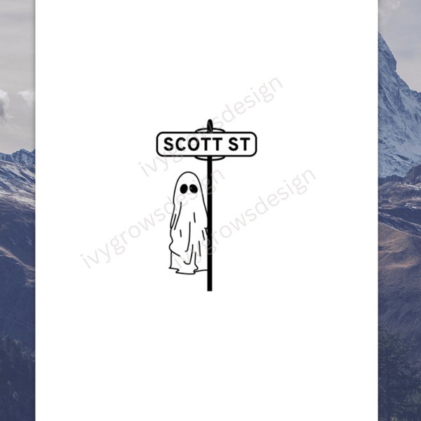 Scott Street Phoebe Bridgers (digital download), SVG, PDF, EPS, Stranger in the Alps, Poster, Print, A4, Printable, Ghost, vector file