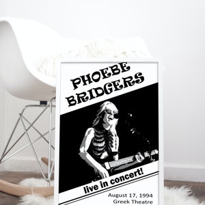 Phoebe Bridgers retro-stijl concertposter, digitale download, vintage print, pdf, 11 x 17, jaren 1960, 1970, 1990, kunst, afdrukbaar