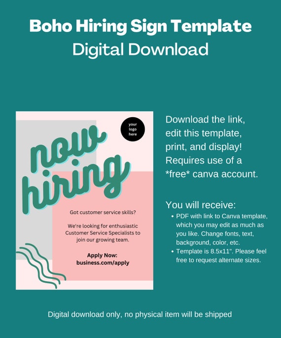 Free custom printable recruitment poster templates