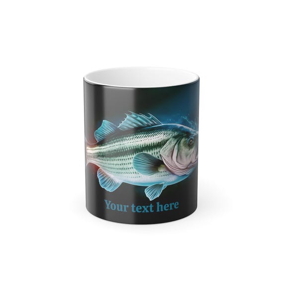 Fishing Lover's Color Changing Mug, Fish Mug, Unique Gift for Anglers, Custom Coffee Cup, Fun Men's Gift, Cool Fishing Accessories
