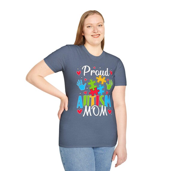 Proud Autism Mom T-Shirt, Comfortable Tee for Mothers, Gift Idea for Autism Awareness, Casual Wear, Ideal for Celebrations