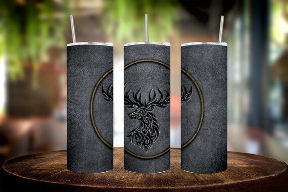 Stylish 20oz Black Deer Tumbler Wrap - Stand out with this 20oz Black Deer Tumbler Wrap - A True Showstopper