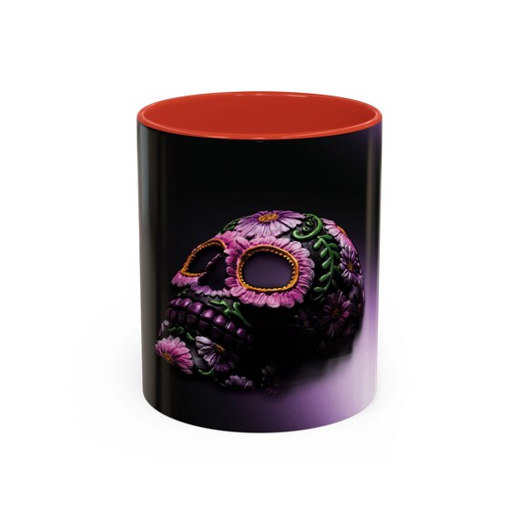 Decorative Skull Coffee Mug - Colorful Floral Design, Day of the Dead Gifts, Unique Home Decor, Coffee Lover Gift, Cinco de Mayo