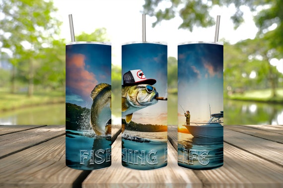 20oz Fishing Tumbler Wrap - Catch the attention of everyone with this 20oz Tumbler Wrap - Perfect for showing off your passion for fishing