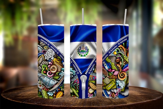 El Salvador Tumbler sublimation wrap - 20oz tumbler wrap - unique design