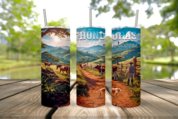 Unique 20oz Honduras Tumbler Wrap - Ideal Gift for Her or Him - Digital Sublimation Design for 20oz Tumblers - 20oz Honduras Tumbler wrap