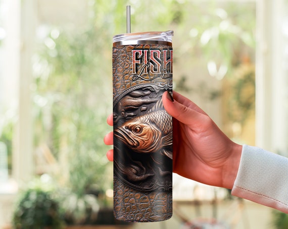 Fishing Tumbler Wrap - Perfect Gift for Dad or any Fishing Enthusiast - Unique Fishing Life Tumbler Wrap - Ideal Gift for Him or her