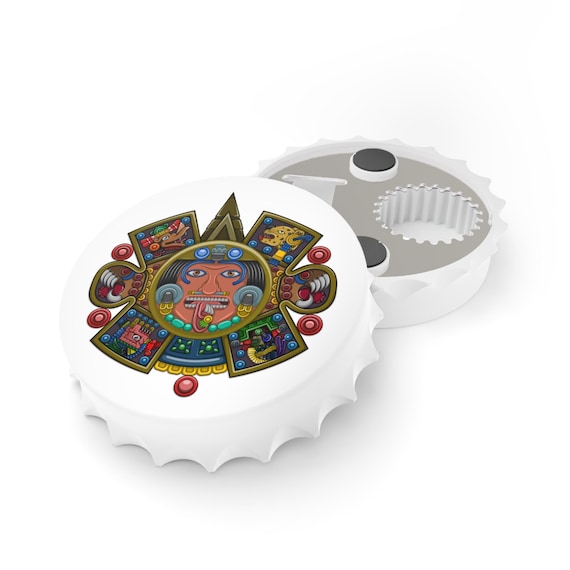 Aztec Calendar Bottle Opener - Southwest Style Kitchen Tool, Unique Bar Accessory, Ancient Civilization Barware Gift