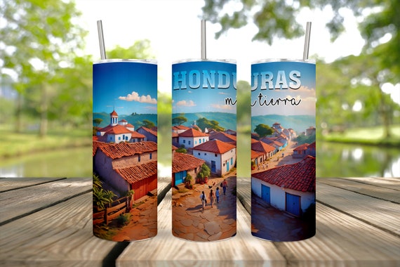 beautiful 20oz Honduras Tumbler Design - Digital Sublimation Wrap for 20oz Tumblers - Get Creative with this 20oz Honduras Tumbler Wrap