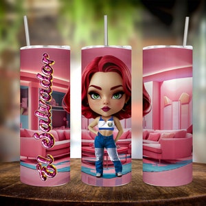 20oz El Salvador Tumbler Wrap - Unique Sublimation Design - Show Your Love for El Salvador with 20oz Tumbler Wrap - Perfect Gift for Her